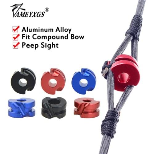 5pcs Archery Peep Sight 3/16 1/8 Aluminum Alloy Bow Sight Scope Fit Outdoor Compound Bow Hunting Shooting Aiming Accessories