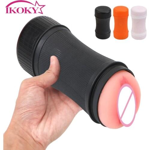 15cm Pump Penis Enlargement Sex Toys For Men Adult Male Masturbator Machine Realistic Vagina Mouth Real Pussy 2 In 1 Erotic Shop