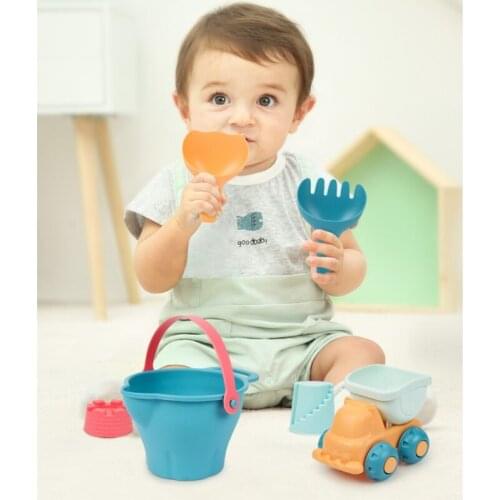 Y4UD Rubber Material SandboxSet Baby Beach Game Children Summer Sand Water Toys Soft