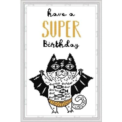 Happy birthday to you cross stitch kit aida 14ct 11ct count print canvas cross stitches needlework embroidery DIY handmade