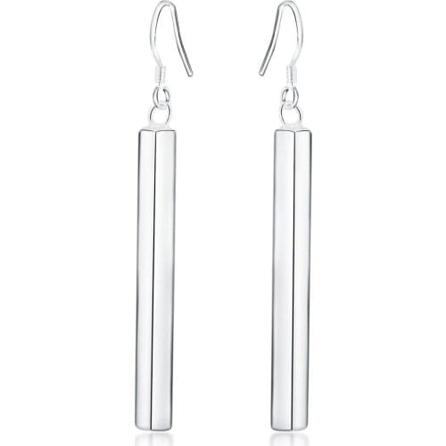 Minimalist Surgical Steel 925 Silver Thin Dainty Bar Stick Line Stud Earrings Jewelry Accessories Wedding Party Band Earring