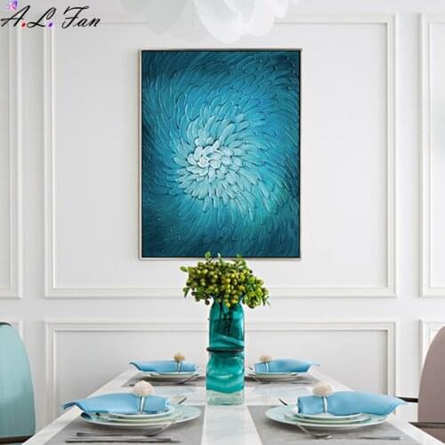 Modern minimalist hand-painted abstract oil painting porch abstract blooming paintings vertical aisle corridor