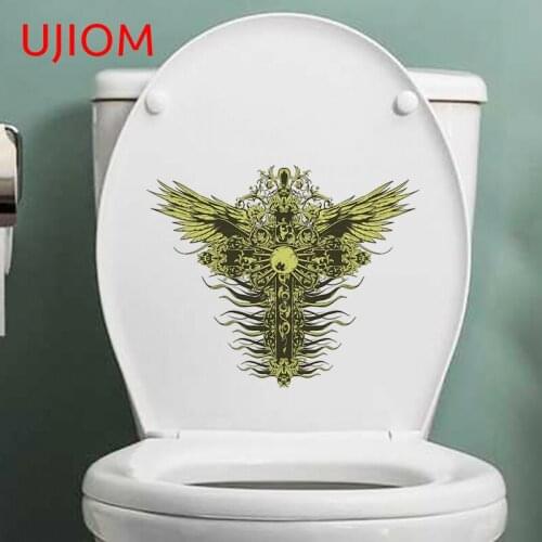 UJIOM Gothic Cross Door Sticker Wall Decorations Living Room Decals Moisture Proof Bathroom Kitchen Decor Poster Wall Stickers