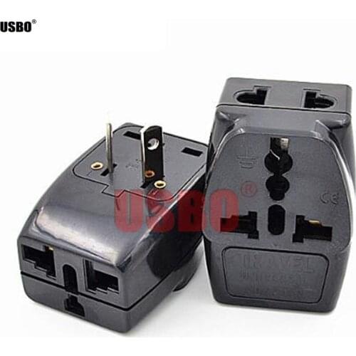 Universal Black 3-into-1 AU standard 2 pin power adaptor plug Australia new Zealand travel adaptor plug socket converter Type-C