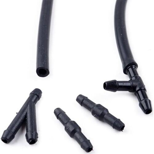 Universal 2m Windshield Washer Nozzle Hose Tube Pipe W/ Connector T Y Straight for Front Window Headlight Pump Car Parts