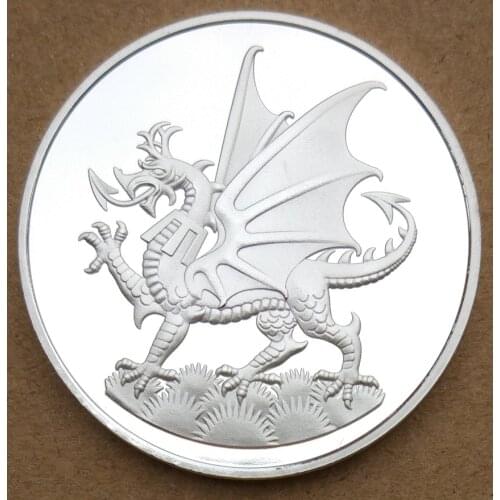 Welsh Red Dragon Commemorative Coin Commemorative Coin Badge Embossed Plated Coins Collectibles Art Souvenir Friends Gifts