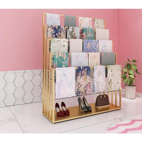 Shawl scarf rack floor-to-floor clothing store display rack double-sided trousers rack cloth fabric shelf wool scarf display rac