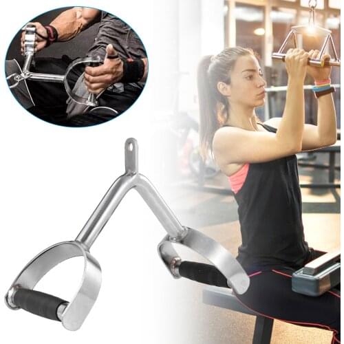 High-Strength Double D Row Handle Cable Attachment Non-Slip Handle 360 Degree Steel Swivel Stainless Steel Fitness Accessory