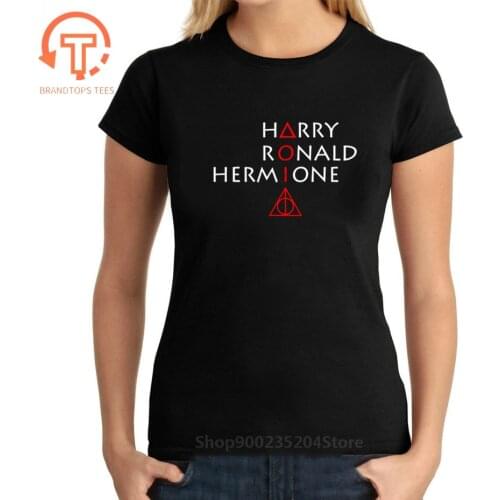 Creative Pattern Harry Ronald Hermione t shirt movie-fans tee shirt Hogwarts woman t-shirt cool summer casual Magic Wizard tops