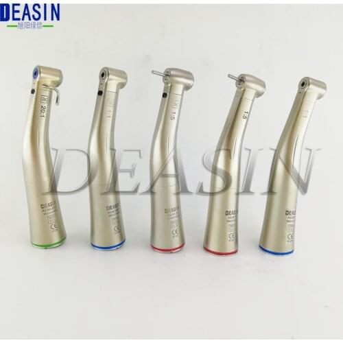 Top quality 1 pcs Dental Fiber Optical LED /non fiber optic Contra Angle Low Speed Handpiece 1:1 1:5 20:1 Deasin