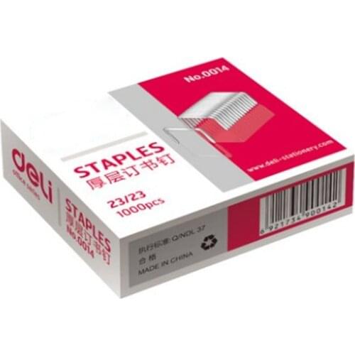 1000pcs/box NO.0014 Office Staples(23/23) for Stapler, Silver Metal Booking Binding Staples Office School Supplies