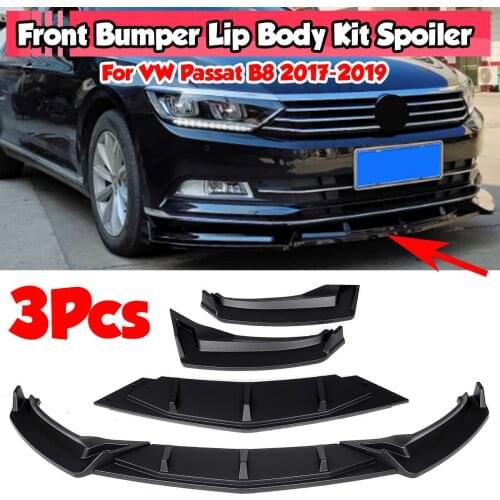 3Pieces Car Front Bumper Splitter Lip Diffuser Body Kit Spoiler Protection Guard Deflector Lips For VW For Passat B8 2017-2019