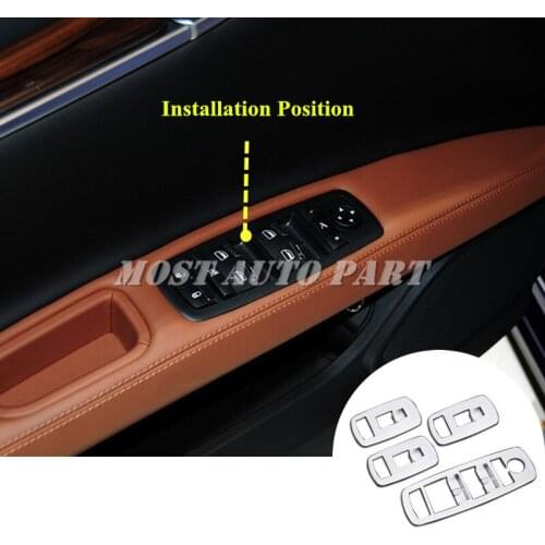 ABS Car Door Armrest Window Switch Cover 4pcs For Maserati Ghibli 2014-2018 Car accesories interior Car decoration