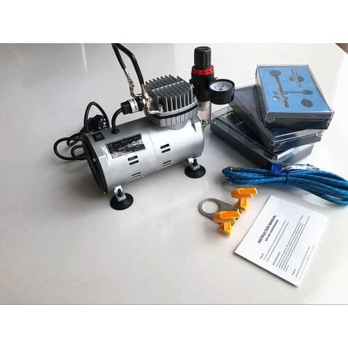 High quality Airbrush Kit +Air Compressor paint Spray gun Air-Brush Set sandblaster Tattoo Nail Art Supply w/Cleaning Brush