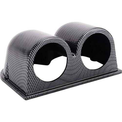 Car Carbon Fiber Look Dash 2 Hole Dual Gauge Meter Mount Holder Pod 52mm
