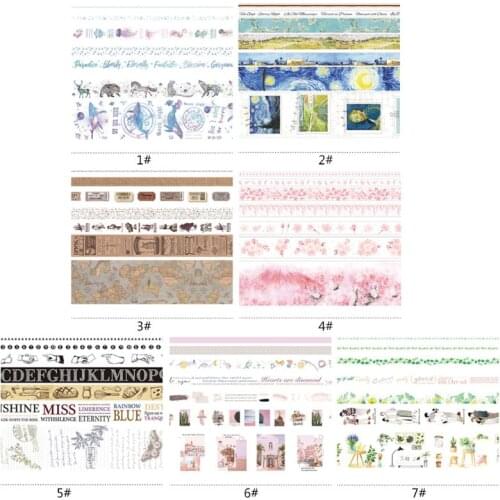 B2EF 7Pcs Romantic Ocean Star Washi Tape Adhesive Tape DIY Scrapbooking Sticker Label Masking Tapes