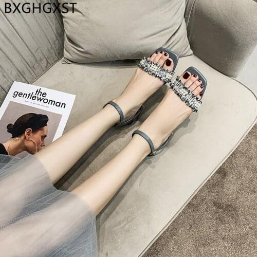 High Heels Sandals Women Chunky Heels Ladies Shoes and Sandals Square Toe Heels Sandals Women Summer Pumps Women Shoes Chaussure