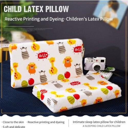 1 Piece Pillow Bedding Baby Children Pillow Soft and Comfortable Latex Neck Pillow Pillowcase Student Children Latex Pillow