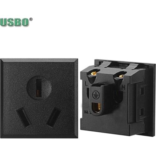 Black White 41.5*42.6mm Australia Card-type embedded 16A 3Pin UPS PDU AU Desktop Receptacle Socket ac power Panel Module Outlet