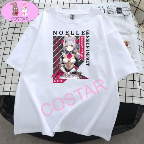 COSTAR Anime Game Genshin Impact Cute Noelle Printed Soft Cotton Wearing Fashion T-shirt Harajuku Unisex Tees