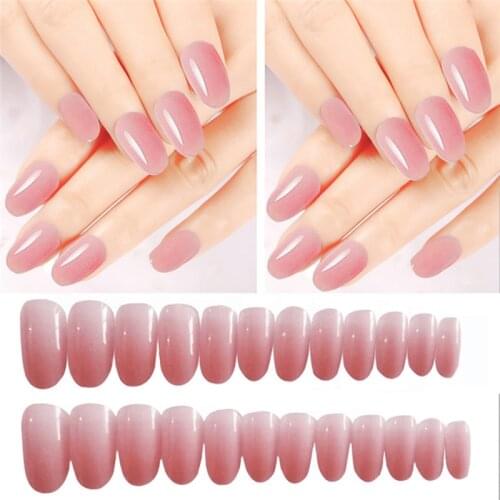 24 Pcs Pure Color Jelly Matte Fake Nails Detachable for Nail Extension Manicure Art Press on Fake Nails Plastic Nail Accessories