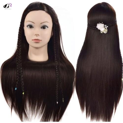 Bolihair 26 inch Training Head Mannequin Brown Hair For Hairdressing Training Head Dummy Heads Mannequin Training Head for Sale