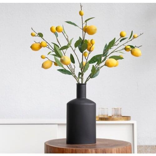 Fake flower lemon Simulation bouquet Living room decoration dining table Vase decoration Artificial plants greenery