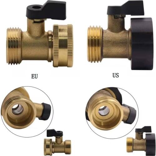 Brass Garden Tap European/American Single Way Ball Valve 3/4 DN20 Threaded Water Plumming Garden Irrigation Valve Adapter