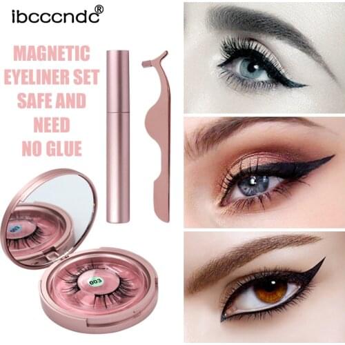 Magnetic Liquid Eyeliner for Magnetic False Eyelashes Waterproof Eye Liner Makeup Set with Tweezers Easy To Wear Quick Dry