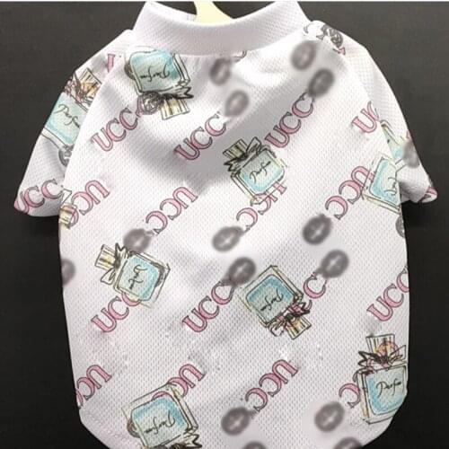 Fashion Perfume Bottle Print Dog Vest Clothes Soft Summer Dog Shirt Puppy Dog Accessories T-shirt Pet Vest Apparel Clothes B1322