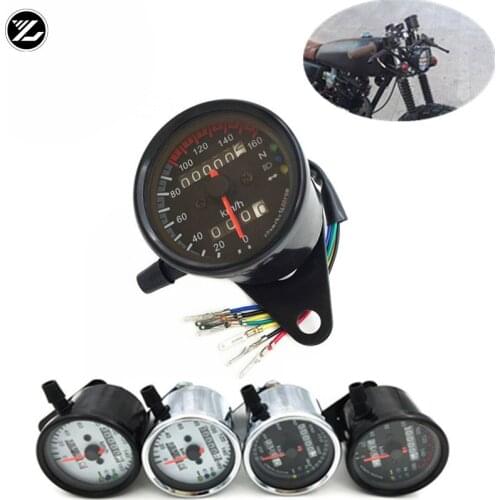 Motorcycle instrument retro modified instrument odometer kilometers table LED two-color meter / double mileage instrument assemb