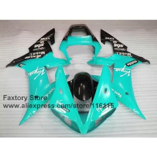 MOTOMARTS motor 100% Full injection fairings kit for YAMAHA 2002 R1 2003 YZF R1 02 03 light blue virqin ABS fairing kits