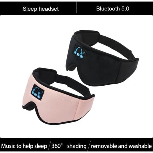 2021 New 3D Wireless Bluetooth Sleep Headset Sleeping Eye Mask Stereo Music Earphones Sports Headband Headphones for Smartphone