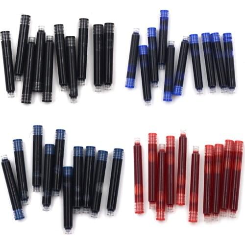 10pcs Disposable Blue Black Fountain Pen Ink Cartridge Refills Length Fountain Pen Ink Cartridge Refills Pen Ink Cartridge