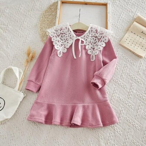 2019 Autumn Casual Solid Kids Dresses For Girls Fashion Long Sleeves Girl Clothes High Quality Childrens Dress