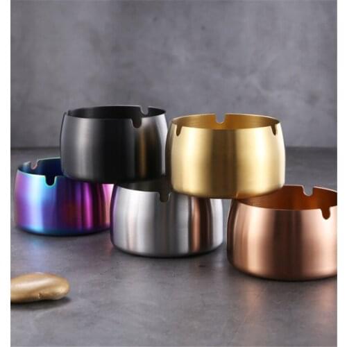 New Arrival Stainless Steel Frosted Ashtray Drop-resistant for Internet Cafe Restaurant Hotel Home Use Ashtrays
