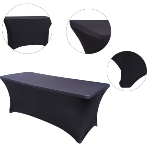 Rectangle Stretch Spandex Table Cover Wedding Birthday Elastic Buffet Table Cloth Tablecloth Overlays For Banquet Party Decor