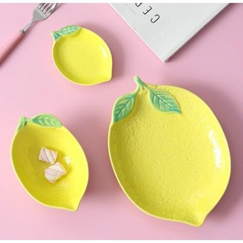 Lemon shaped plate ceramic plate dish plate rice bowl cute bowl household tableware personalized creative plate breakfast