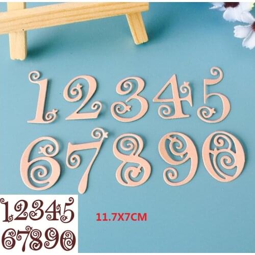 1 Set 0-9 Numbers Metal Cutting Dies Stencils DIY Embossing Scrapbooking Decorative Paper Card Craft