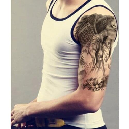 Waterproof Temporary Tattoo Sticker Halloween evil devil skull with wings moon grim Reaper tatto flash tatoo fake tattoos