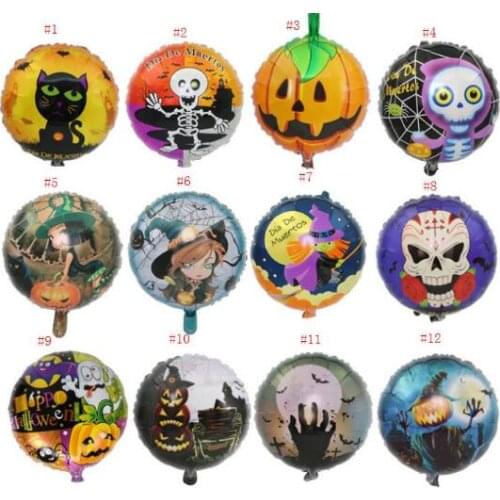 Balloon Pumpkin Decorations Halloween Foil Helium Balloon 18inch Cartoon Skull Balloon Birthday Party Supplies Kids Toys DHL
