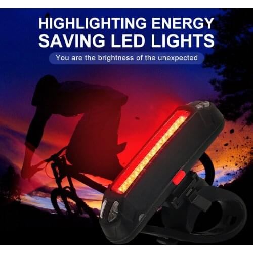 Bike Light Rear Light 6 Modes Safety Warning Light LED USB Rechargeable Mountain Bike Cycling Flashlight Rear Tail Lamp New