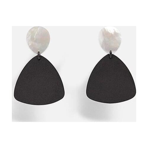 ZA 2019 New Fashion Wood Drop Dangle Earring For Women Charms Acrylic Statement Geometric Earring Wedding Handmade Jewelry