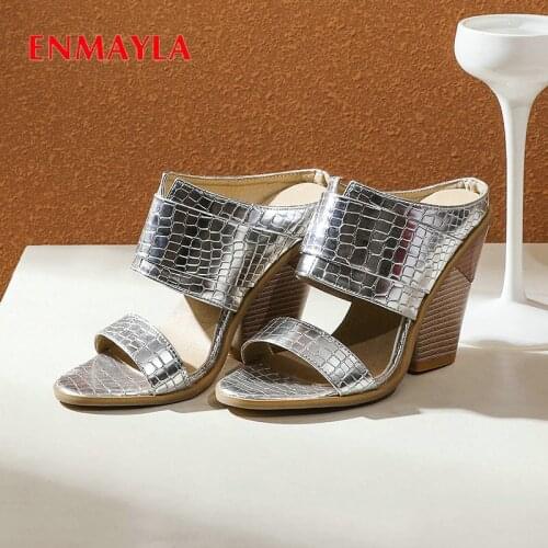 ENMAYLA Slippers Women Summer Outside Women Shoes PU Platform Wedges 2020 New Arrivals Animal Prints Women Slides 34-43