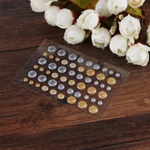 Gold Silver Glitter Sprinkles Self-adhesive Enamel Dots Resin Sticker For DIY Scrapbooking Photo Album Cards Crafts Decor
