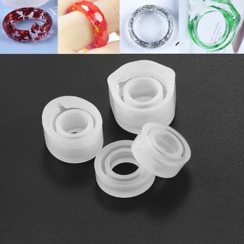 1Pcs Rings Crystal Silicone Casting Molds Sets Mixed Style Epoxy Resin Molds For DIY Jewelry Making Findings Supplies Kits