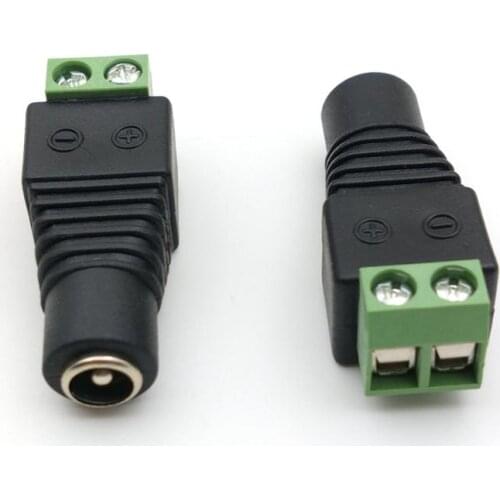 100pcs 5.5mm x 2.1 DC Power Female Plug Connector for CCTV Camera connector New