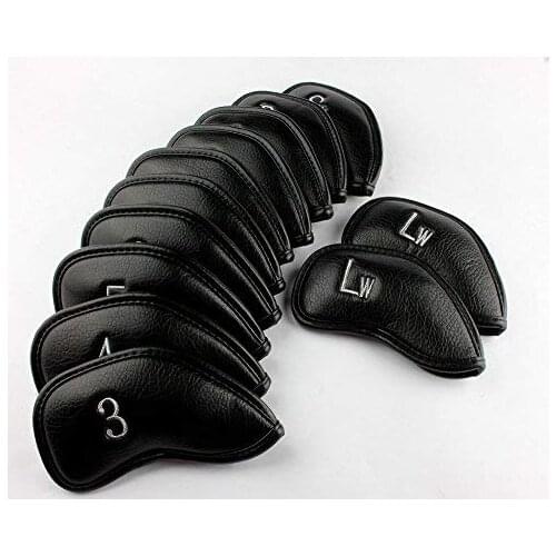 12PCS Golf Iron Headcover With Number Tags Thick PU Artificial Leather Stylish Iron Club Head Cover