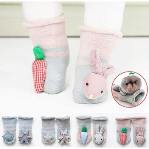 2pairs/lot Non-slip Baby Socks Autumn Winter Socks Warm Toddler Boy Girls Floor Socks Infant Clothing Accessories Thicken