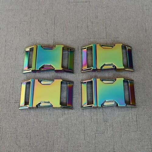 20 Pieces Rainbow 25mm Quick Side Release Metal Buckles for Webbing Tactical Belt DIY Outdoor Luggage Accessories